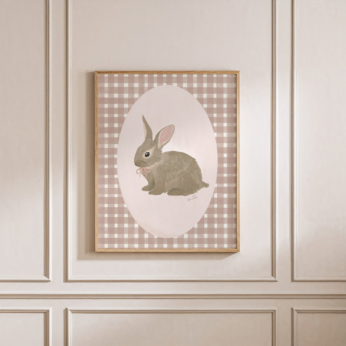 Petit lapin rose - Affiche
