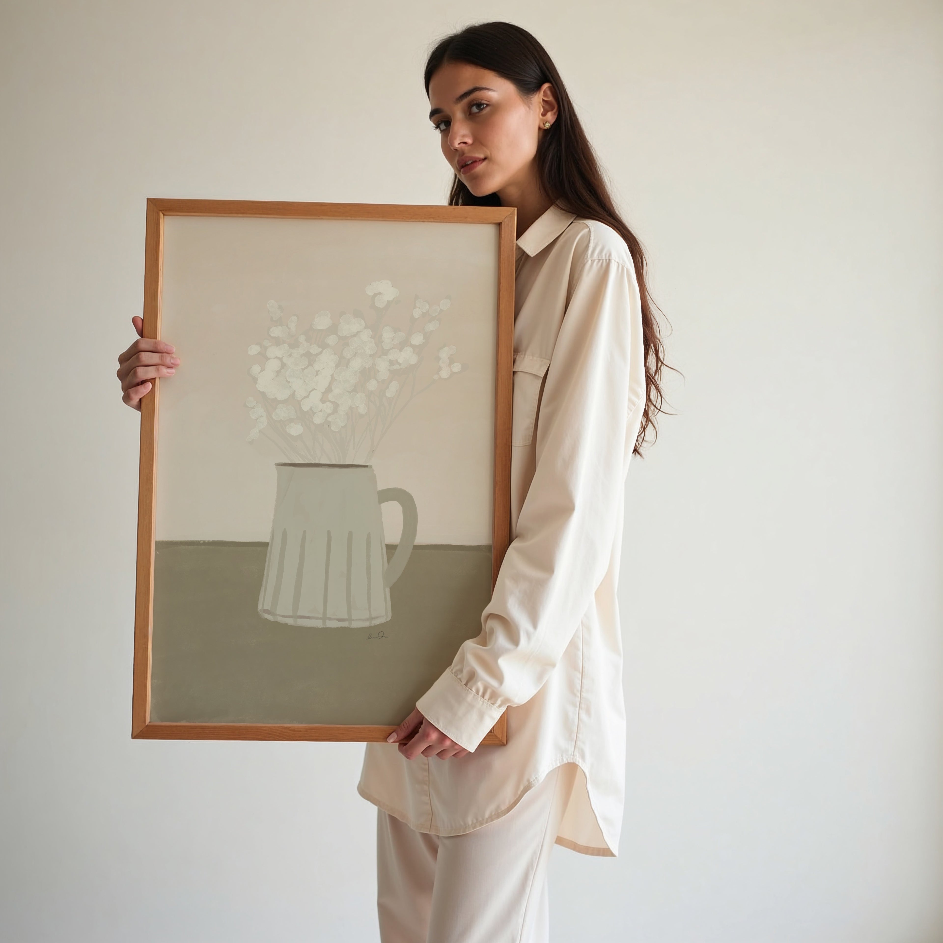 Bouquet de petites fleurs blanches - Affiche