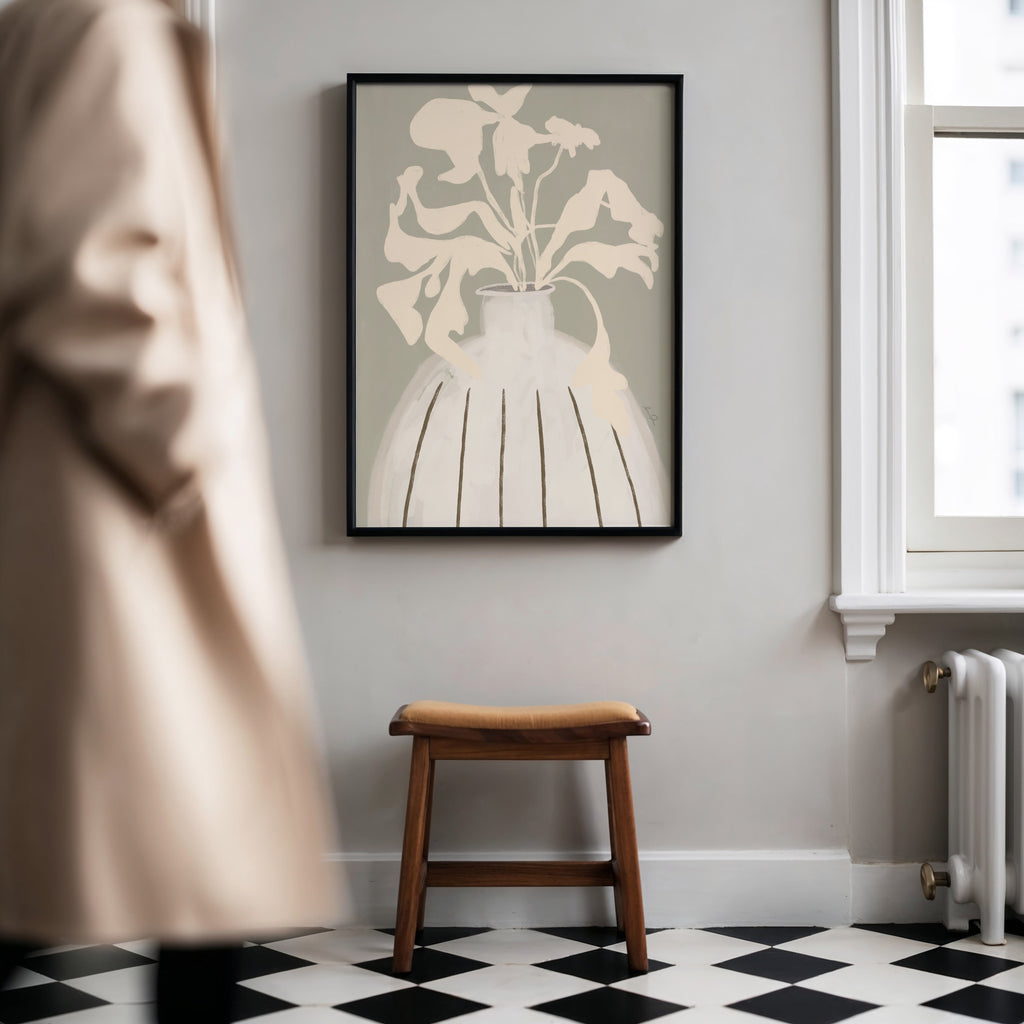 Composition florale, illustration d'Émilie J. Ouellet – affiche encadrée