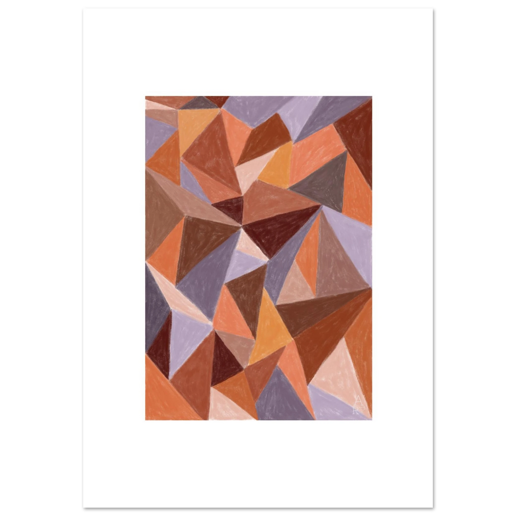 Affiche d’art mural patchwork N°4, illustration à la craie d'art réalisée en France — idéale pour sublimer votre intérieur et magnifier votre décoration d'intérieur. 