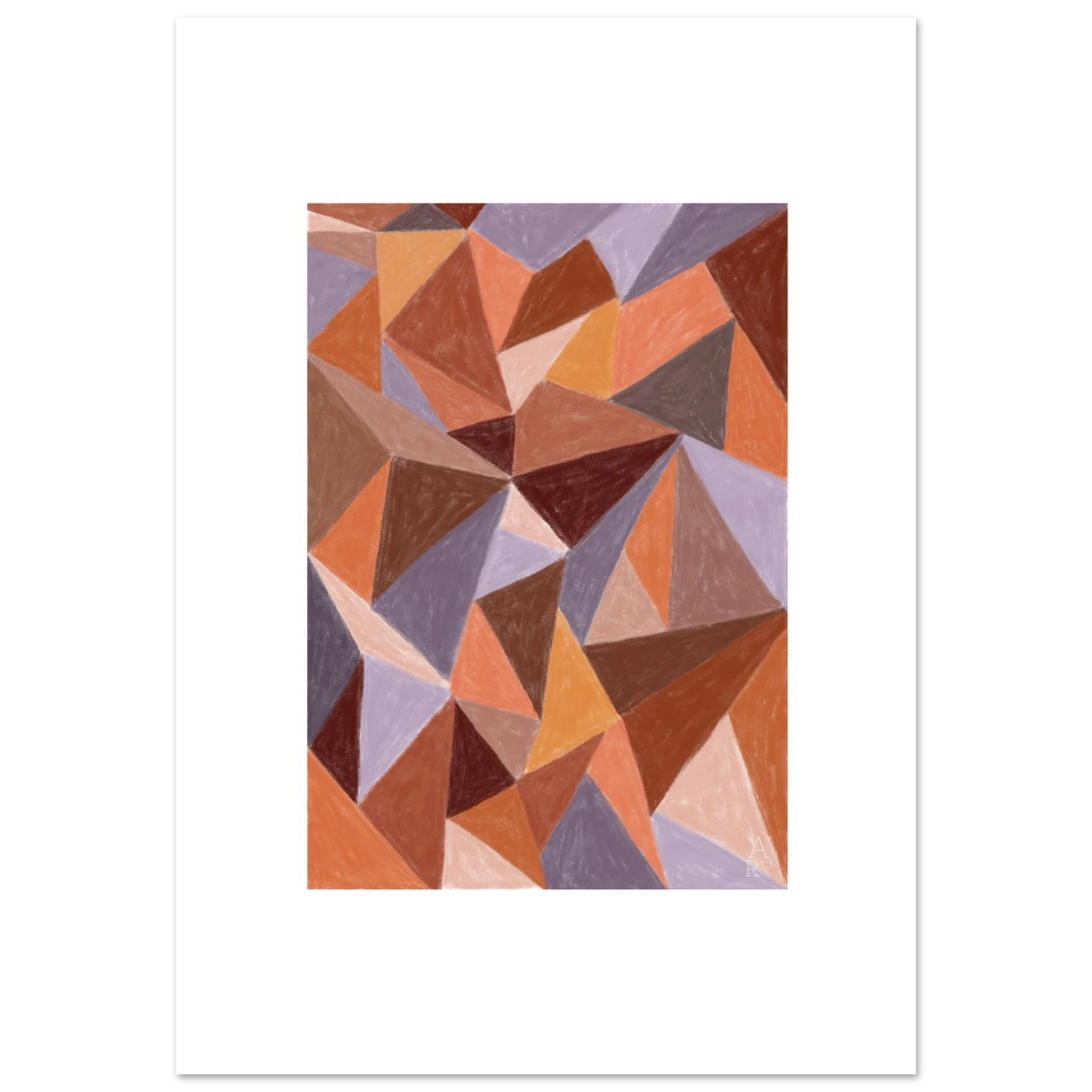 Affiche d’art mural patchwork N°4, illustration à la craie d'art réalisée en France — idéale pour sublimer votre intérieur et magnifier votre décoration d'intérieur. 