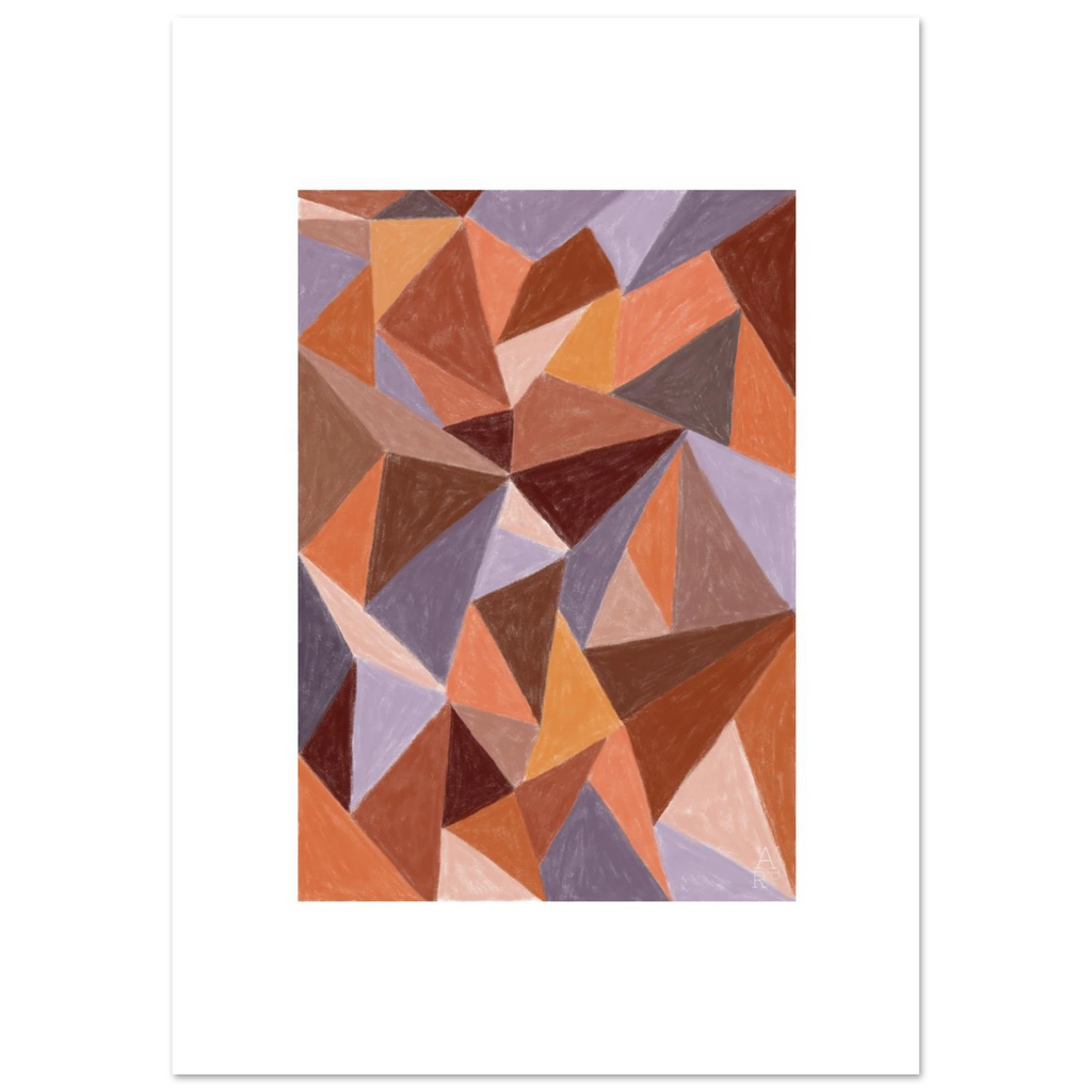 Affiche d’art mural patchwork N°4, illustration à la craie d'art réalisée en France — idéale pour sublimer votre intérieur et magnifier votre décoration d'intérieur. 