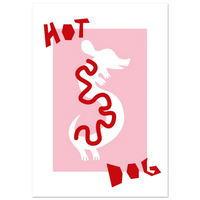 Hot dog - papier poché - Affiche