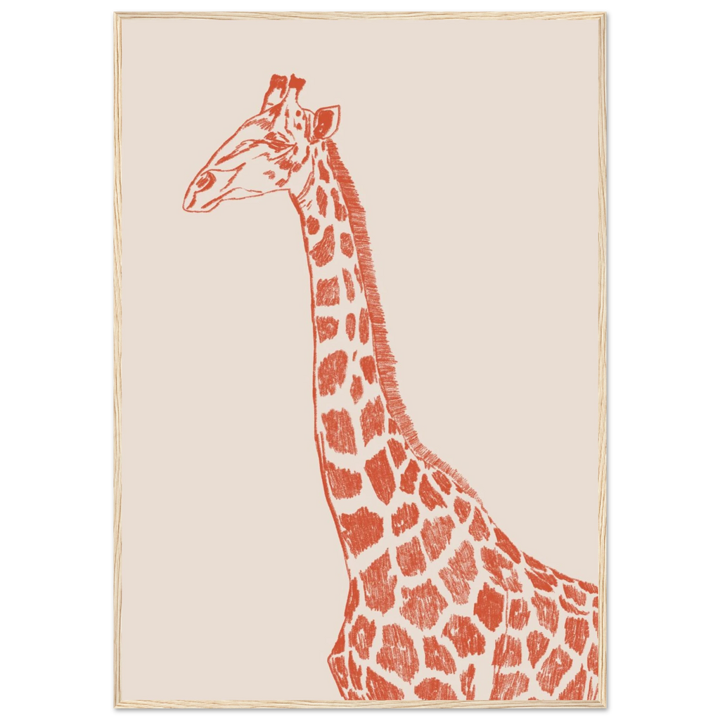 Illustration fine de girafe au crayon. Parfaite pour une ambiance douce et naturelle.