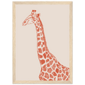 Girafe en dessin crayon avec teintes chaleureuses. Deco elegante et intemporelle.