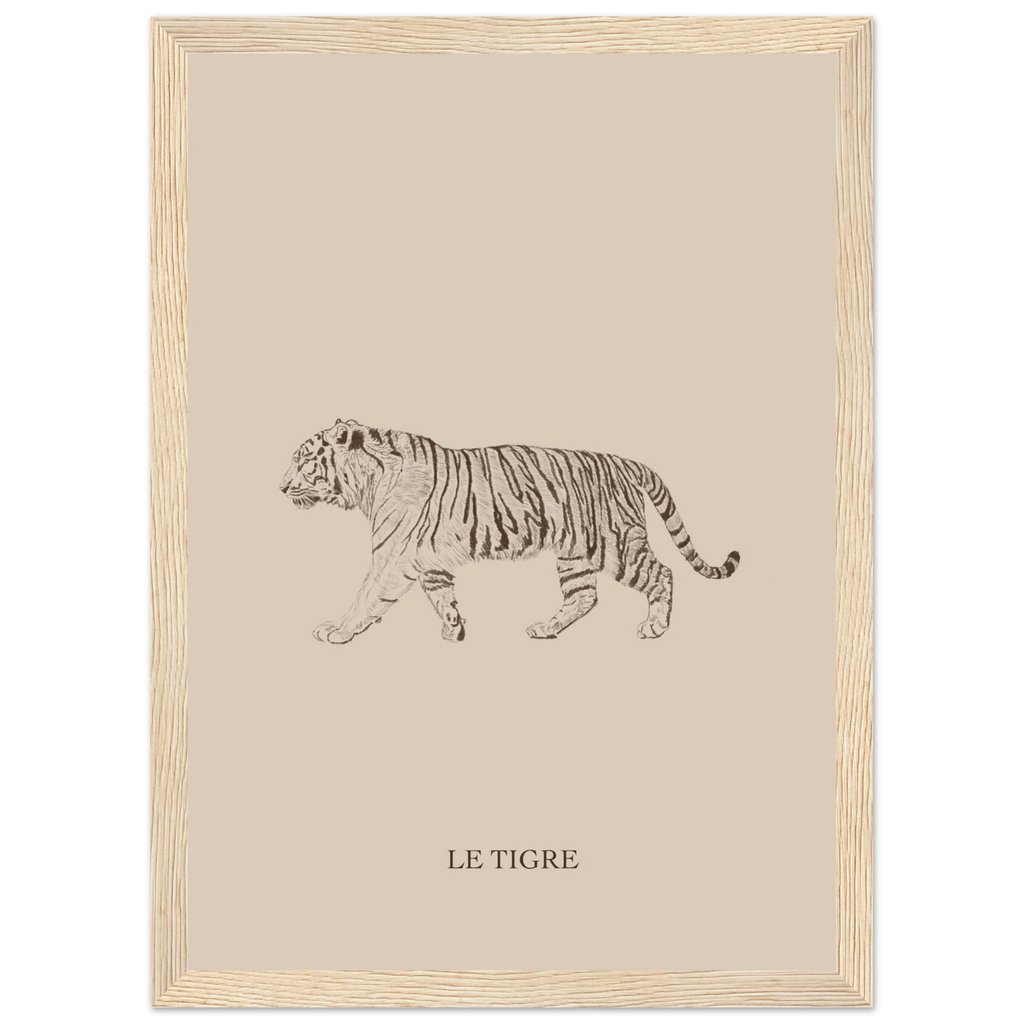 Illustration fine de tigre au crayon. Style artistique et intemporel.