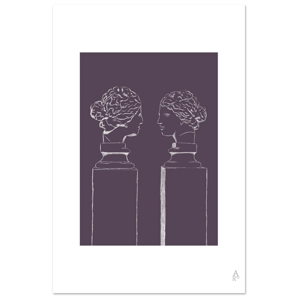 Illustration inspiree de la sculpture classique avec touche moderne.