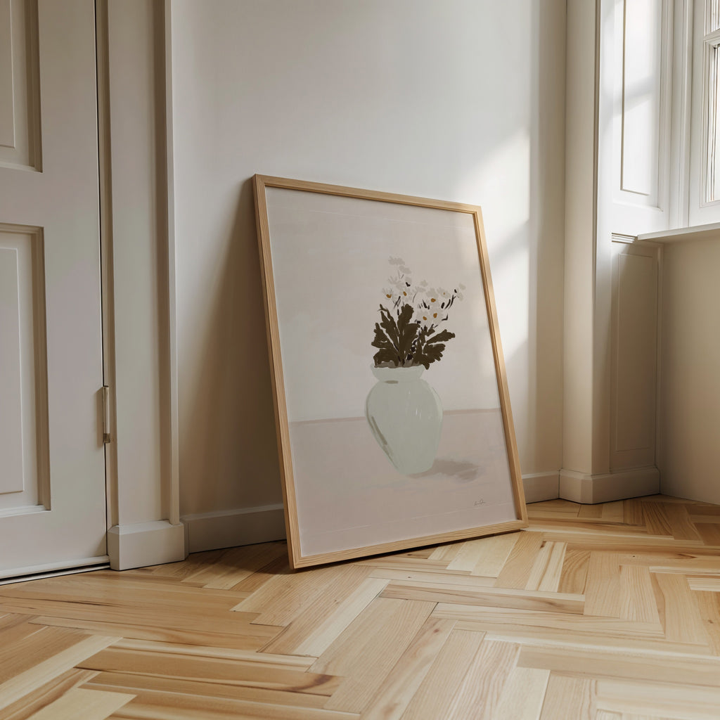 Bouquet de marguerites, illustration d'Émilie J. Ouellet – affiche encadrée