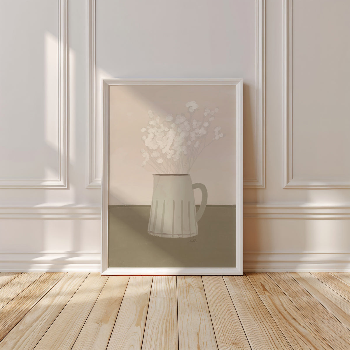 Bouquet de petites fleurs blanches - Affiche