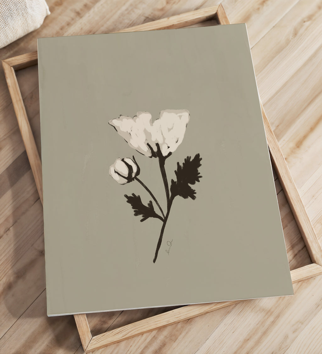 La fleur blanche, illustration d'Émilie J. Ouellet – affiche d’art