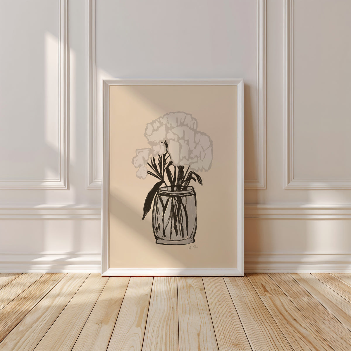 Bouquet de fleur blanches - Affiche