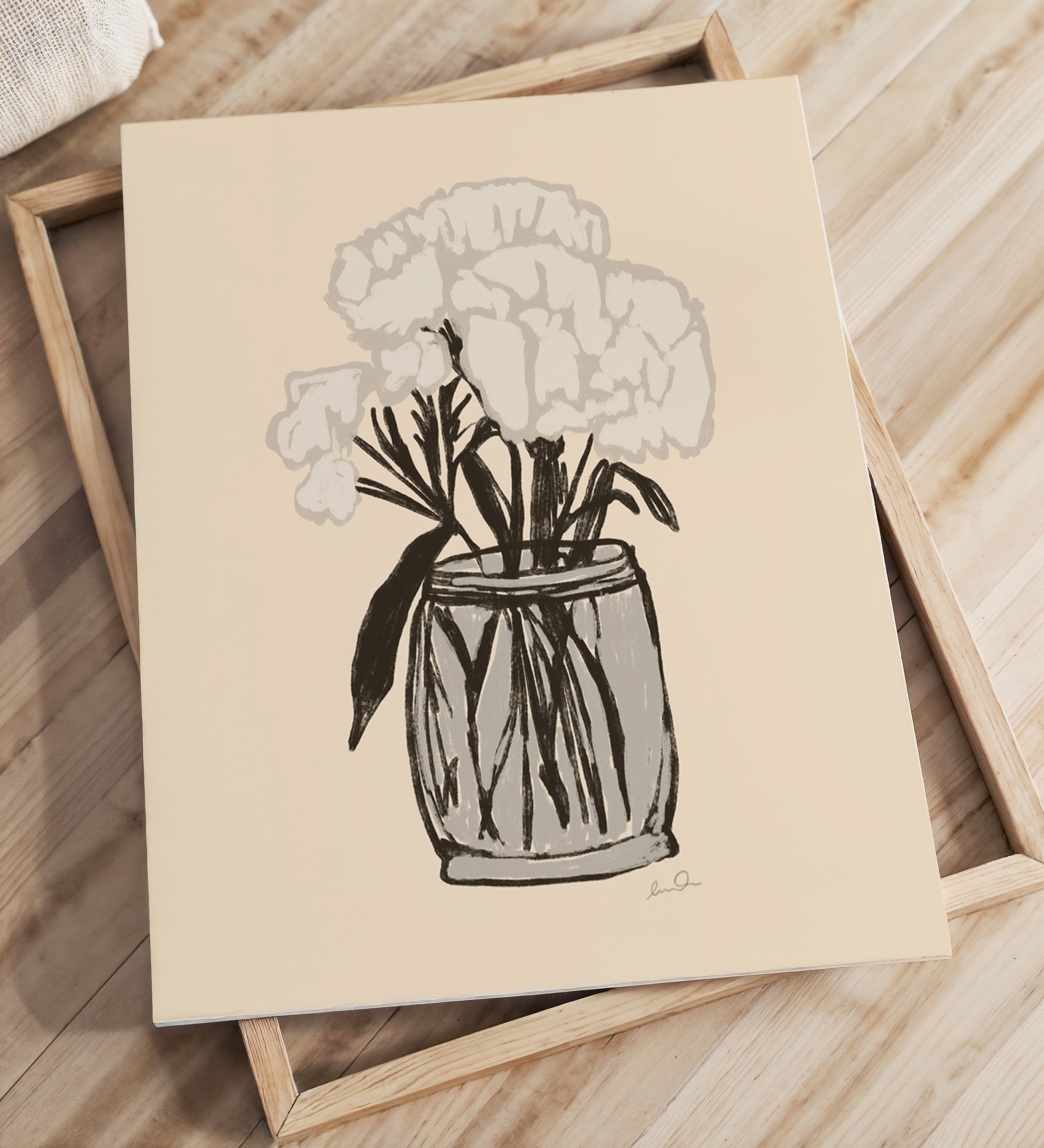 Bouquet de fleur blanches - Affiche