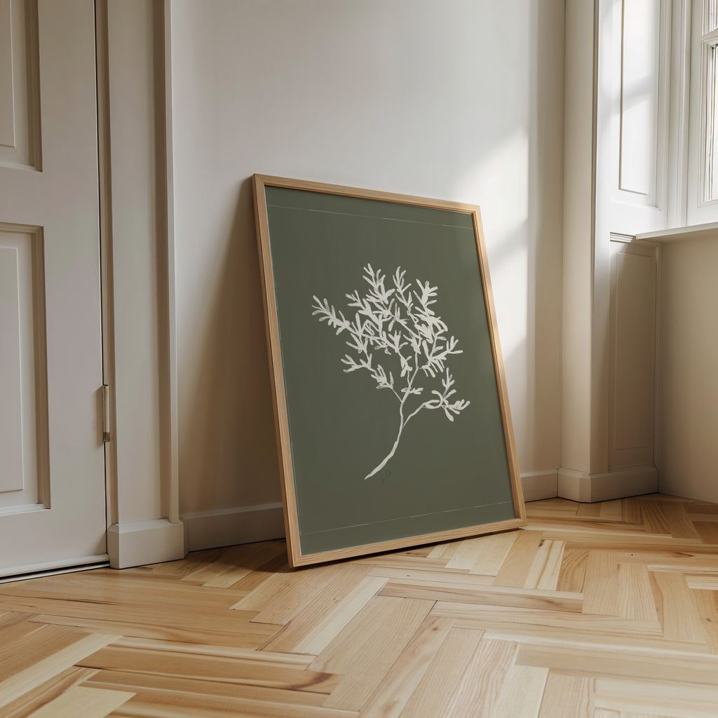 Feuillage, illustration d'Émilie J. Ouellet – affiche encadrée