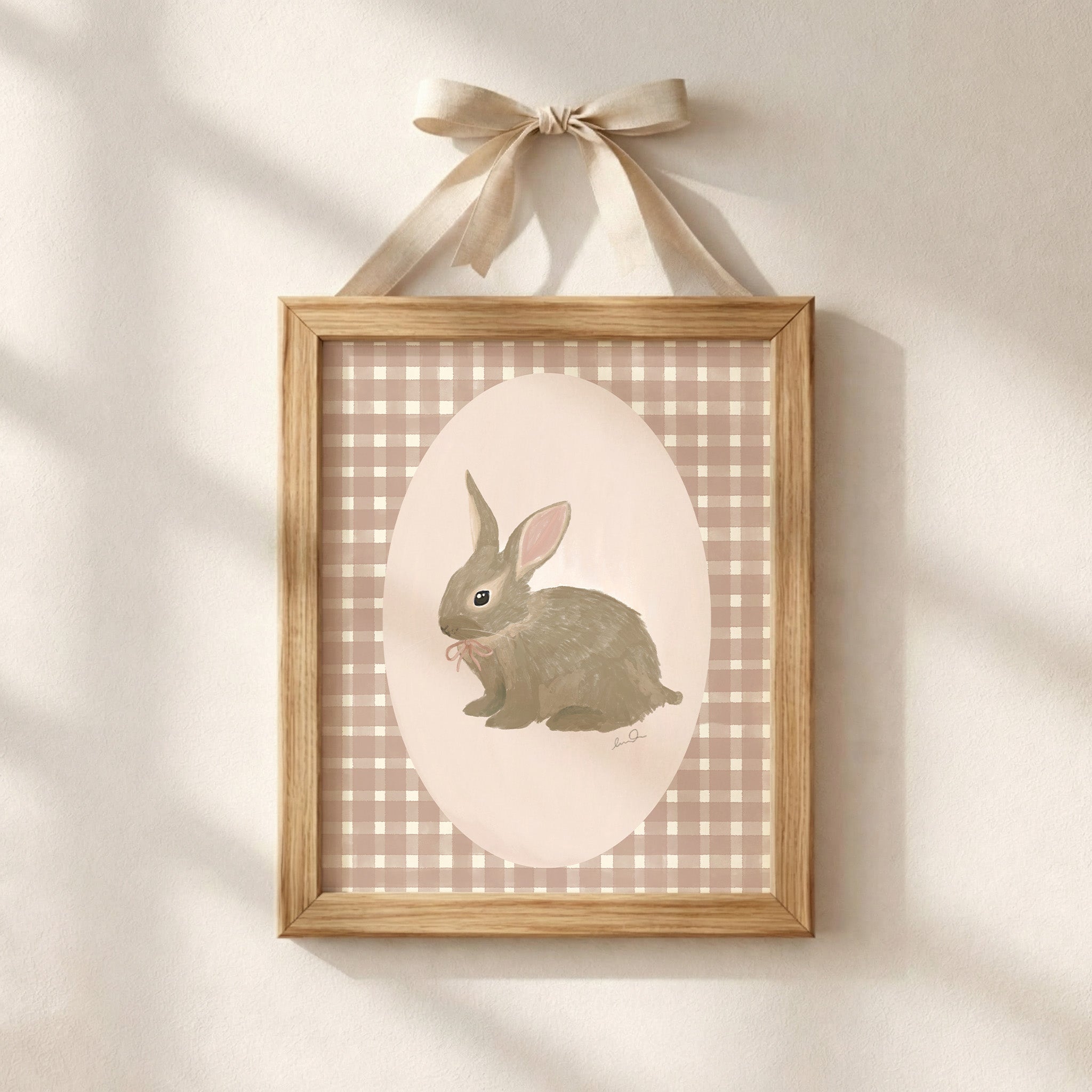 Petit lapin rose - Affiche