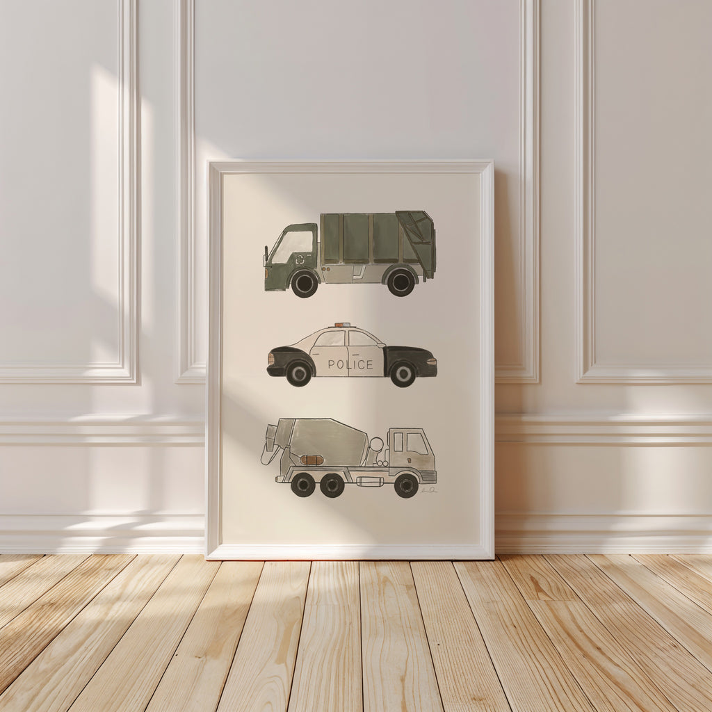 Trucks and car, affiche illustrée d'Émilie J. Ouellet – visuel 3