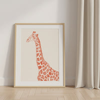 La grande girafe, version couleur - Affiche