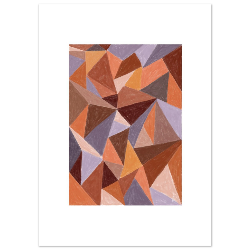 Affiche d’art mural patchwork N°4, illustration à la craie d'art réalisée en France — idéale pour sublimer votre intérieur et magnifier votre décoration d'intérieur. 