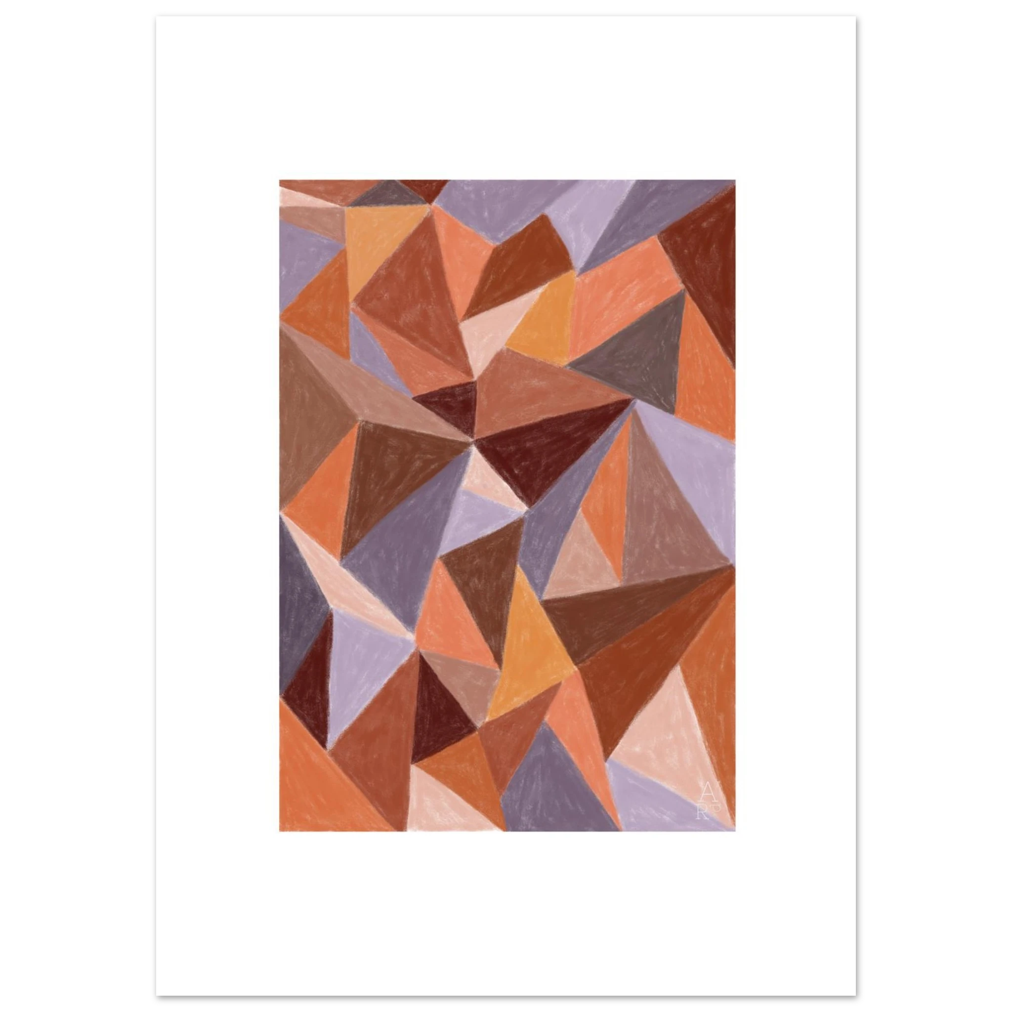 Affiche d’art mural patchwork N°4, illustration à la craie d'art réalisée en France — idéale pour sublimer votre intérieur et magnifier votre décoration d'intérieur. 