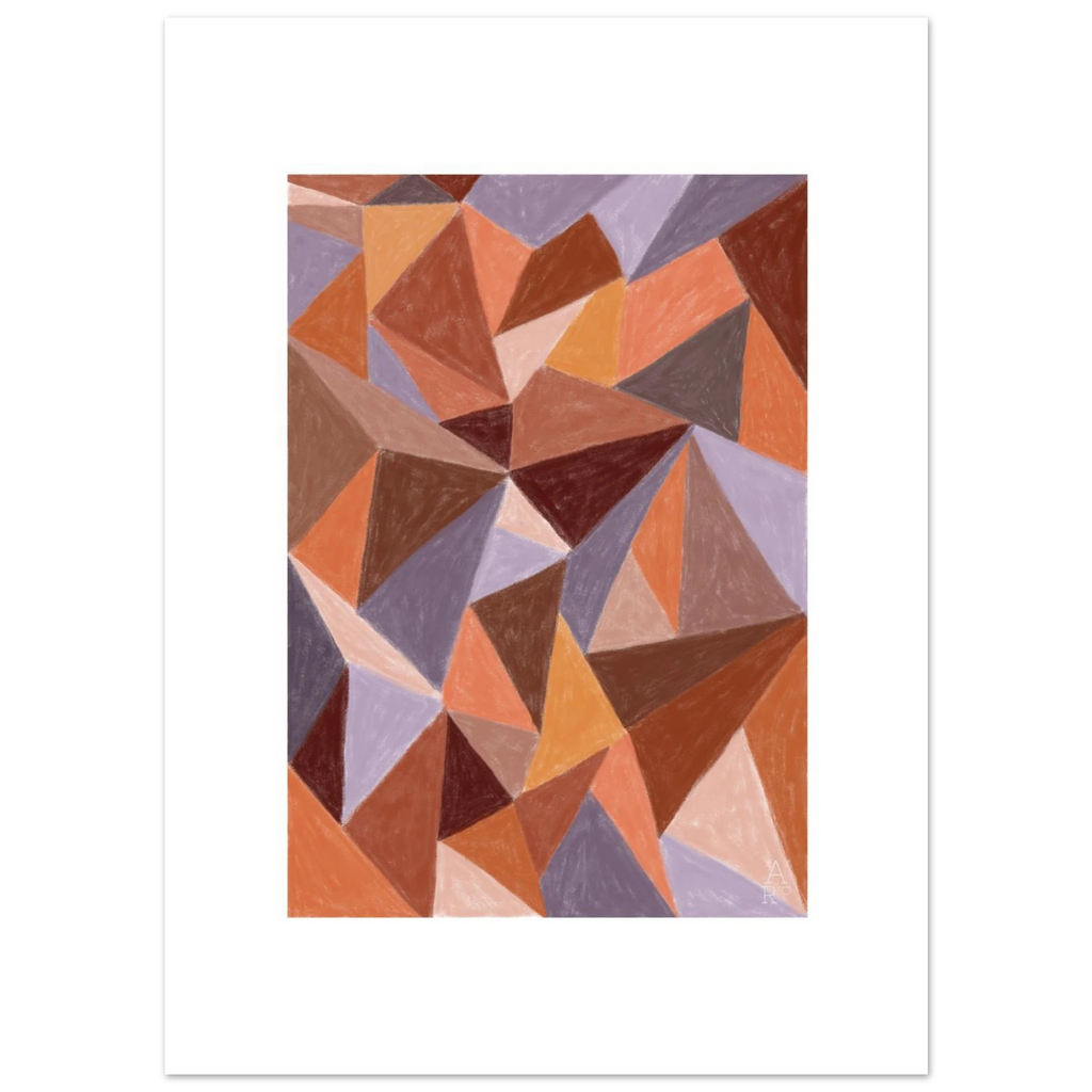 Affiche d’art mural patchwork N°4, illustration à la craie d'art réalisée en France — idéale pour sublimer votre intérieur et magnifier votre décoration d'intérieur. 