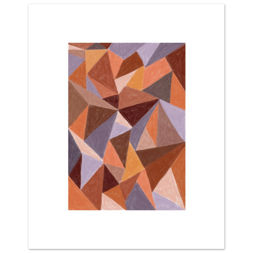 Affiche d’art mural patchwork N°4, illustration à la craie d'art réalisée en France — idéale pour sublimer votre intérieur et magnifier votre décoration d'intérieur. 