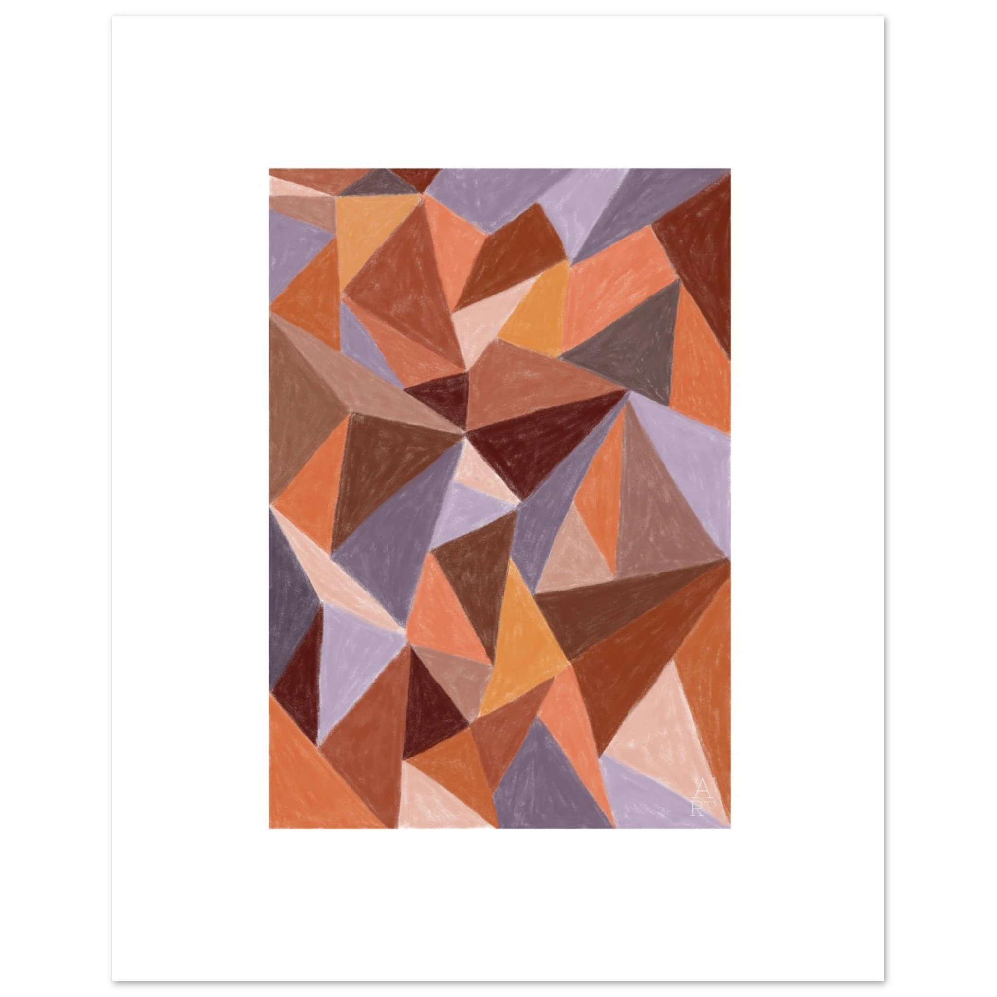 Affiche d’art mural patchwork N°4, illustration à la craie d'art réalisée en France — idéale pour sublimer votre intérieur et magnifier votre décoration d'intérieur. 