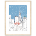 Affiche encadrée New Yorker bulding— Œuvre originale encadrée

par Aude de Riberolles

Cette illustration d’Aude de Riberolles offre une vue stylisée de New York, mettant en avant plusieurs gratte-ciel emblématiques. Les traits sont simples et épurés, agrémentés de touches de couleur subtiles — un ciel bleu doux et le texte “NEW YORKER” en rouge qui attire immédiatement l’attention. Le résultat évoque un effet graphique et minimaliste, proche d’un croquis urbain ou d’un carnet de voyage.
