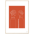 Affiche encadrée d’art mural double buste en orange vif — idéale pour sublimer votre intérieur