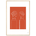 Affiche encadrée d’art mural double buste en orange vif — idéale pour sublimer votre intérieur