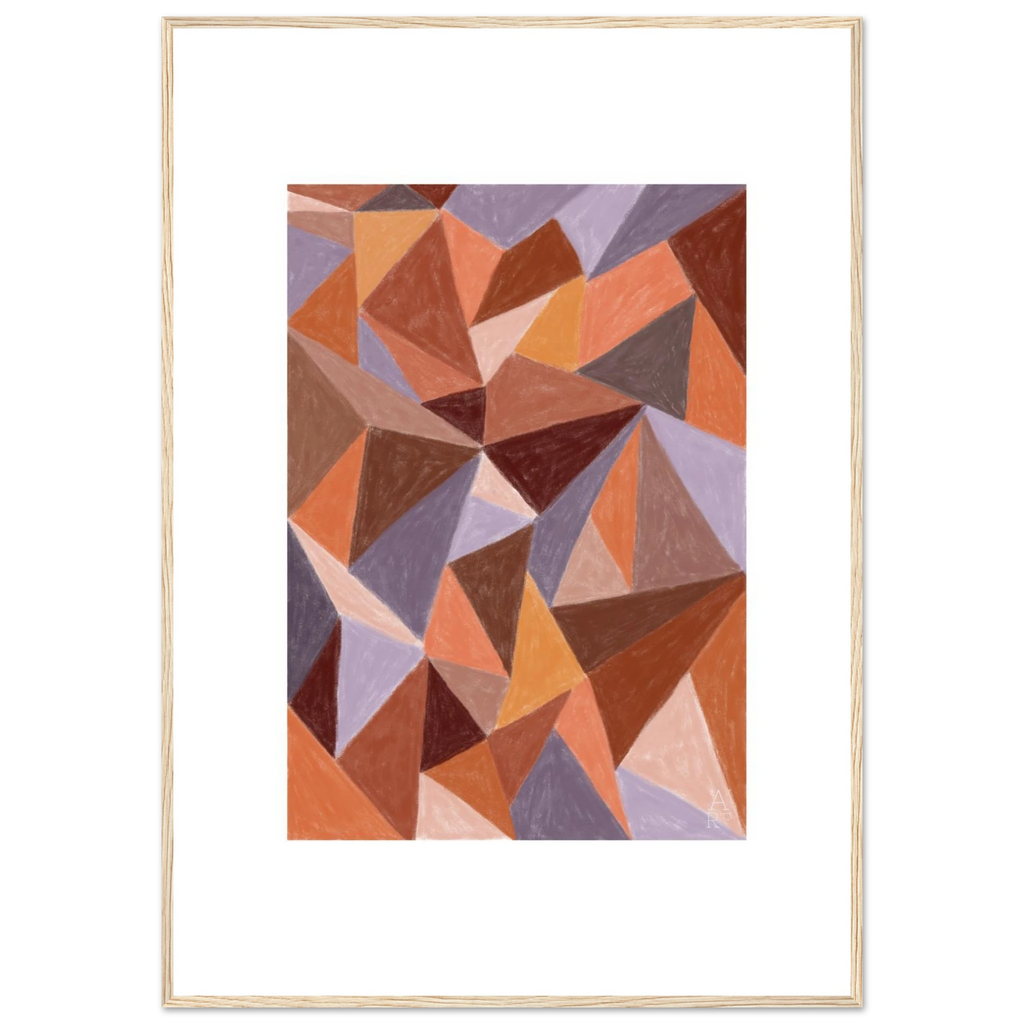 Affiche encadrée d’art mural patchwork N°4, illustration à la craie d'art réalisée en France — idéale pour sublimer votre intérieur et magnifier votre décoration d'intérieur. 