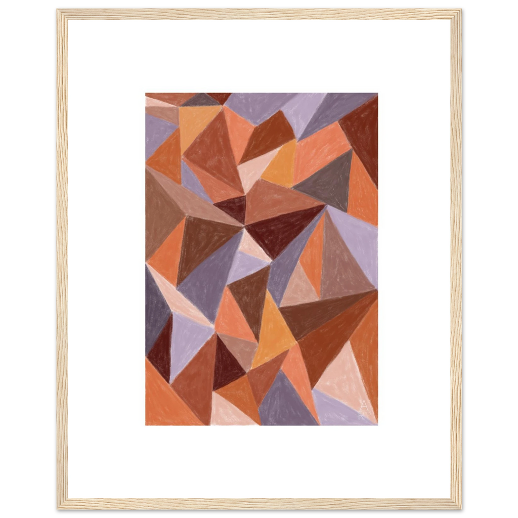 Affiche encadrée d’art mural patchwork N°4, illustration à la craie d'art réalisée en France — idéale pour sublimer votre intérieur et magnifier votre décoration d'intérieur. 