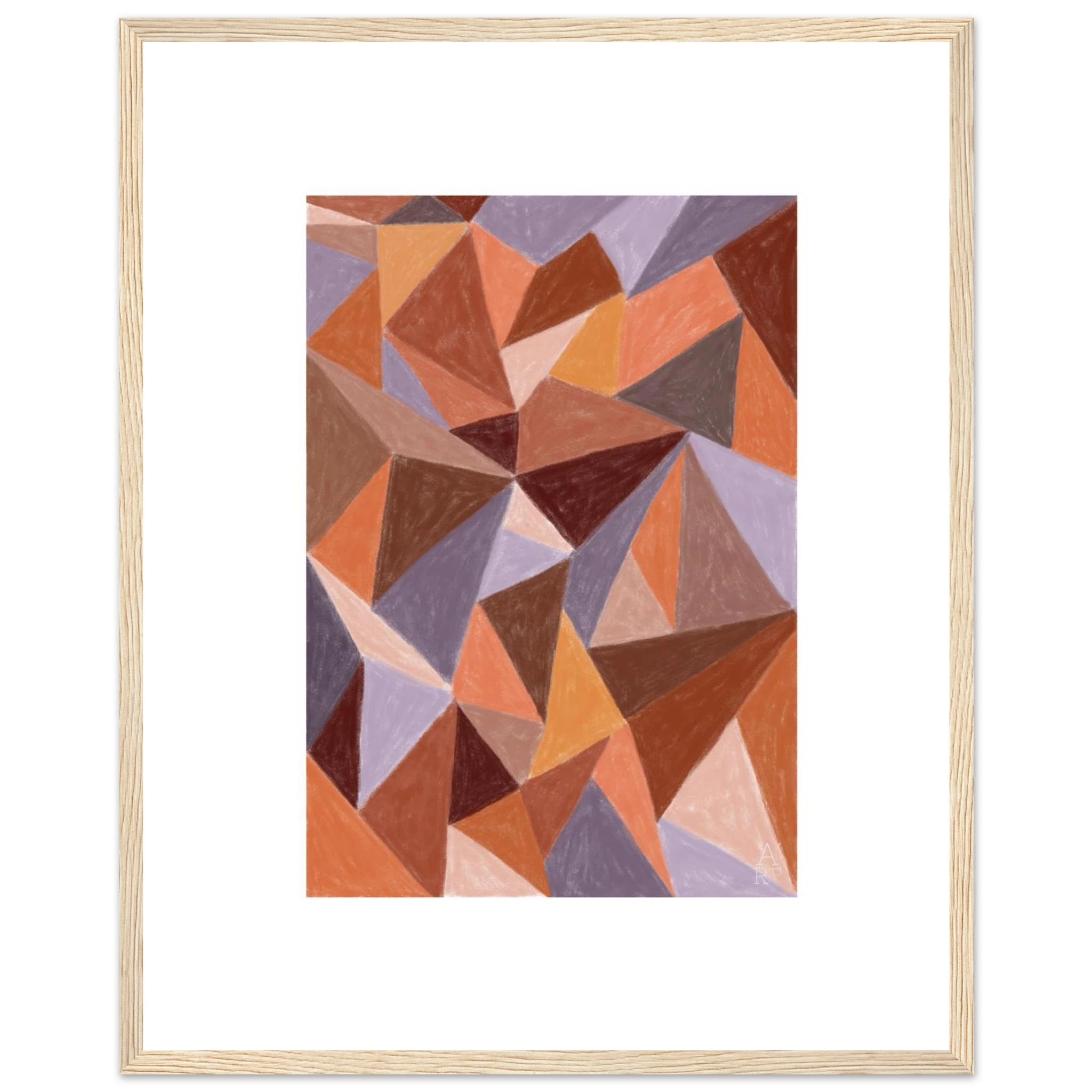 Affiche encadrée d’art mural patchwork N°4, illustration à la craie d'art réalisée en France — idéale pour sublimer votre intérieur et magnifier votre décoration d'intérieur. 