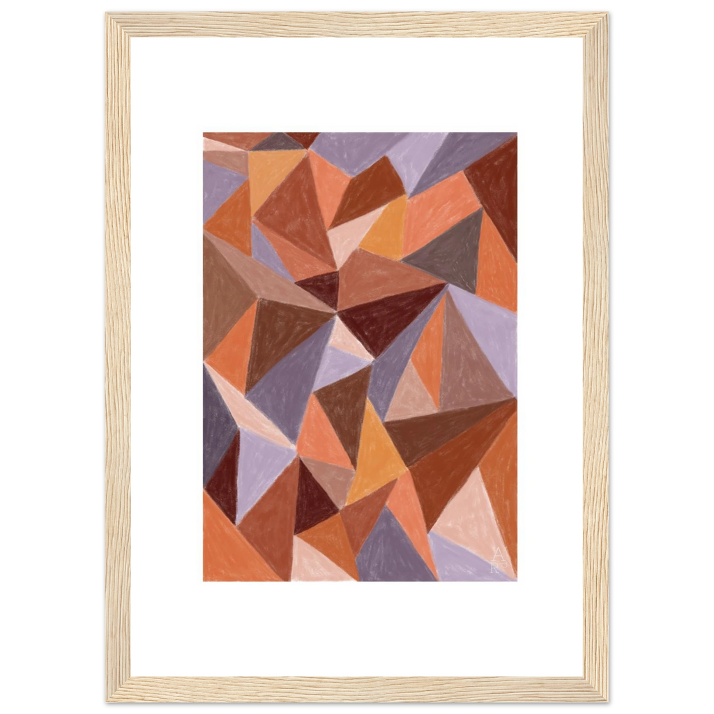 Affiche encadrée d’art mural patchwork N°4, illustration à la craie d'art réalisée en France — idéale pour sublimer votre intérieur et magnifier votre décoration d'intérieur. 