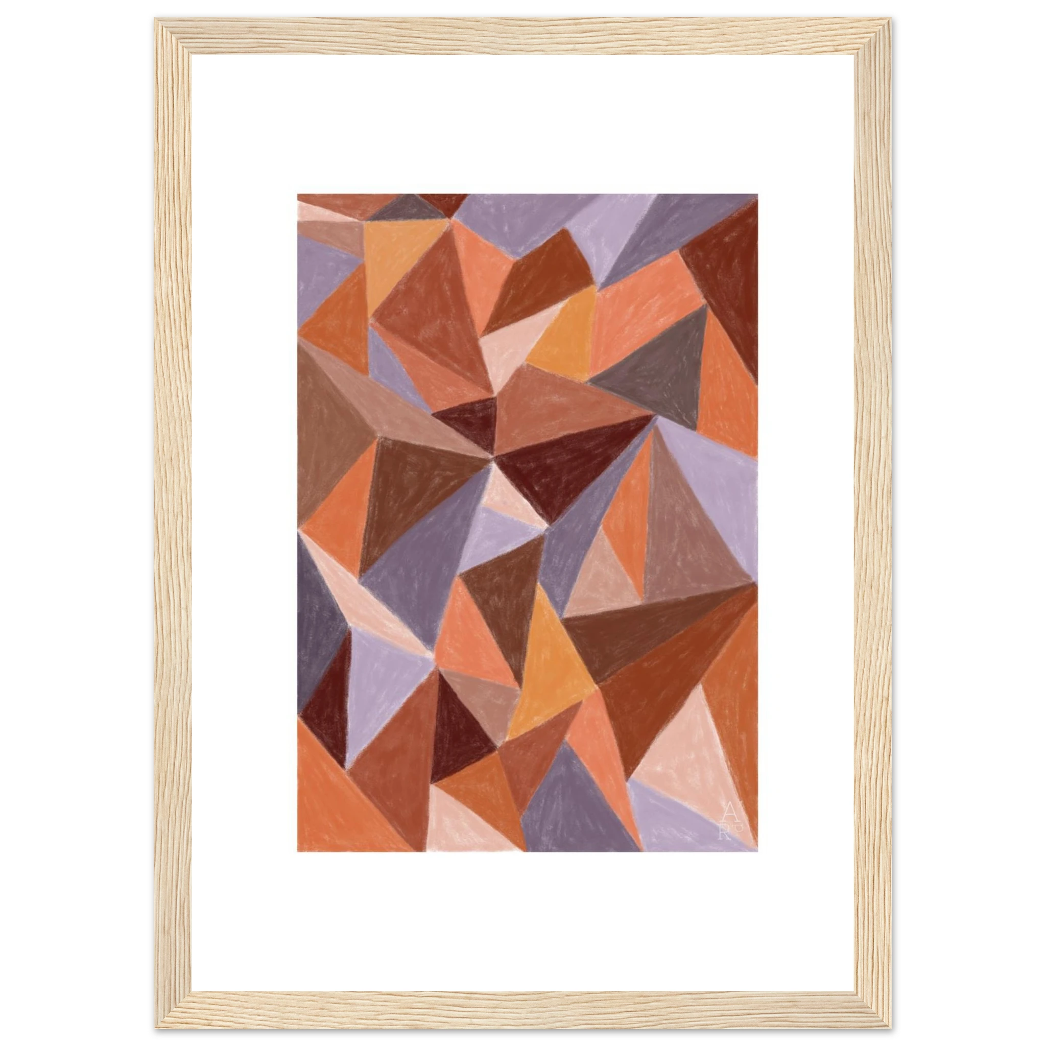 Affiche encadrée d’art mural patchwork N°4, illustration à la craie d'art réalisée en France — idéale pour sublimer votre intérieur et magnifier votre décoration d'intérieur. 