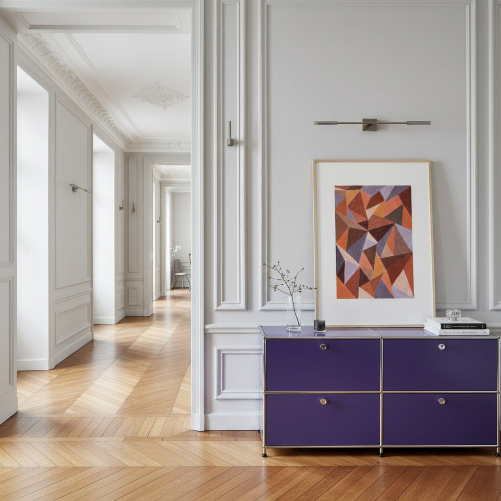 Affiche encadrée d’art mural patchwork N°4, illustration à la craie d'art réalisée en France — idéale pour sublimer votre intérieur et magnifier votre décoration d'intérieur. 