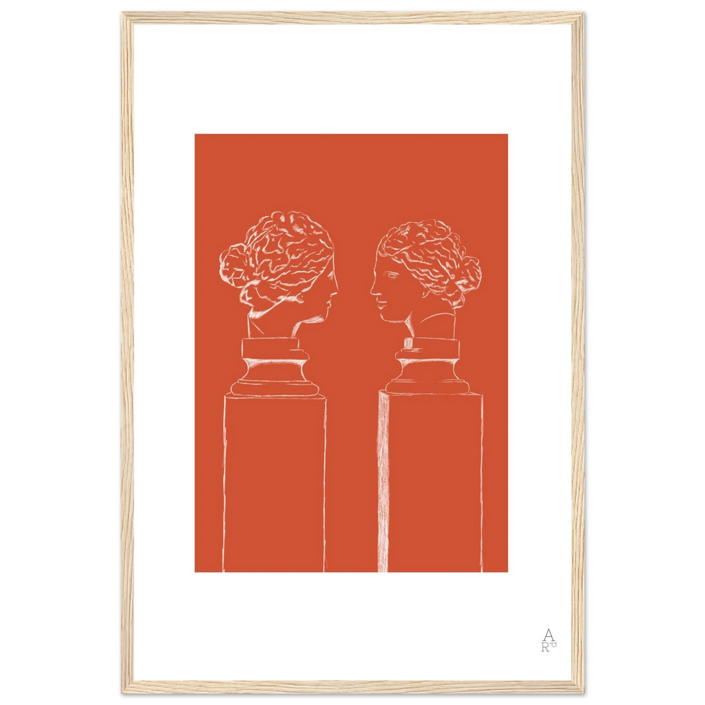 Une illustration d’Aude de Riberolles imprimée sur papier premium avec cadre en bois durable.