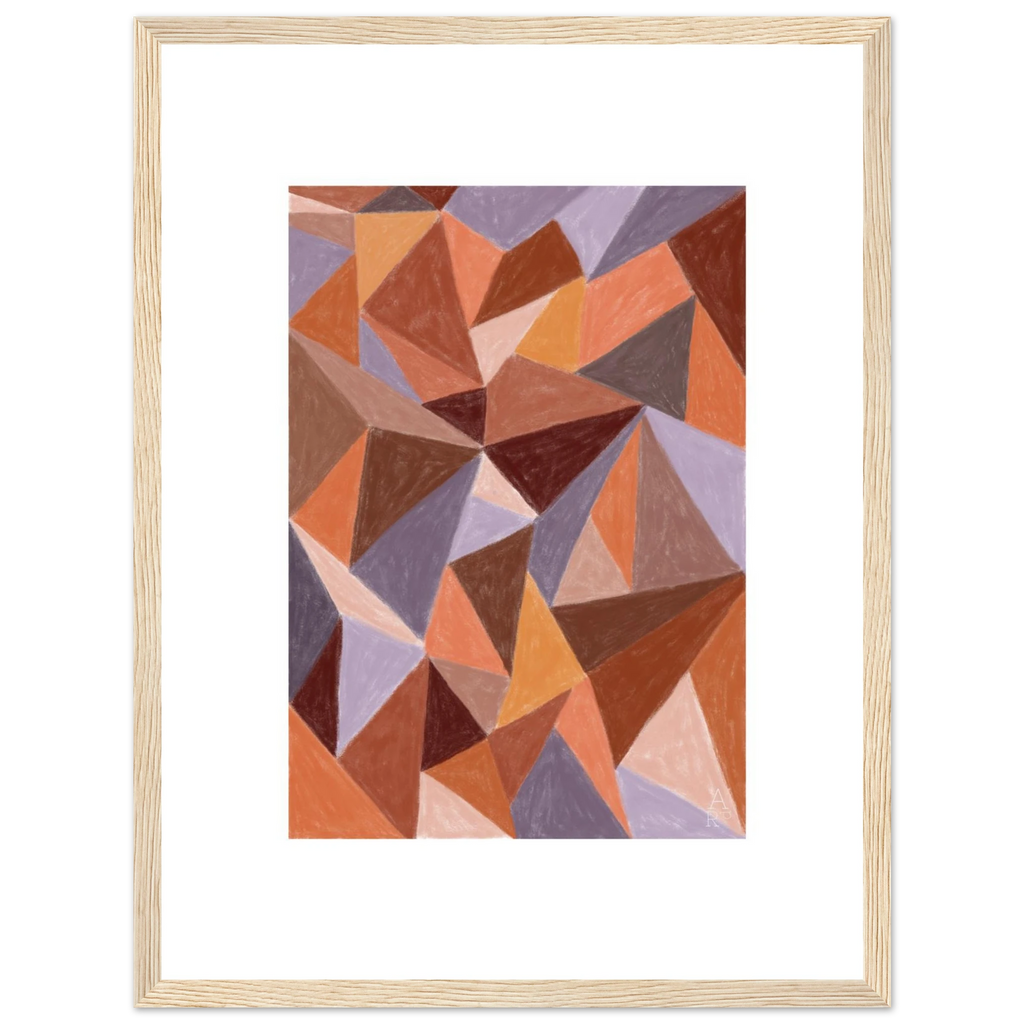 Affiche encadrée d’art mural patchwork N°4, illustration à la craie d'art réalisée en France — idéale pour sublimer votre intérieur et magnifier votre décoration d'intérieur. 