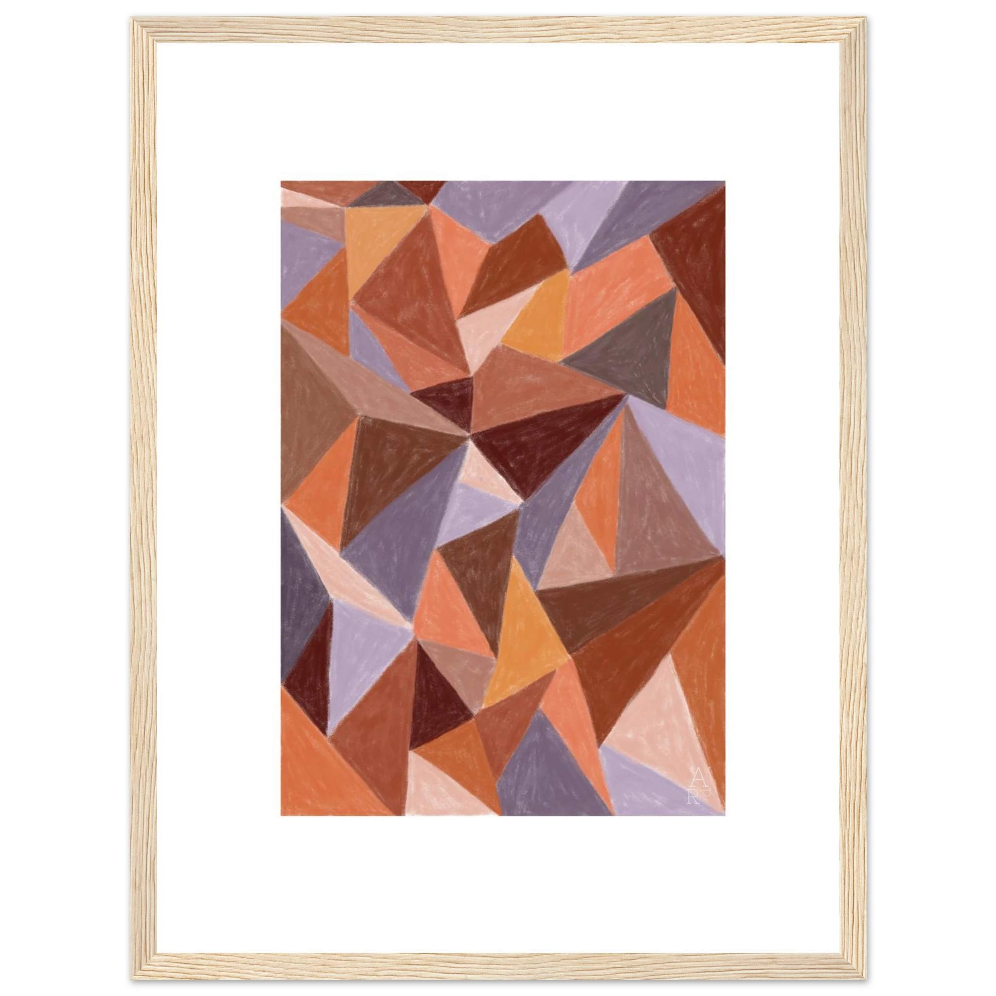 Affiche encadrée d’art mural patchwork N°4, illustration à la craie d'art réalisée en France — idéale pour sublimer votre intérieur et magnifier votre décoration d'intérieur. 