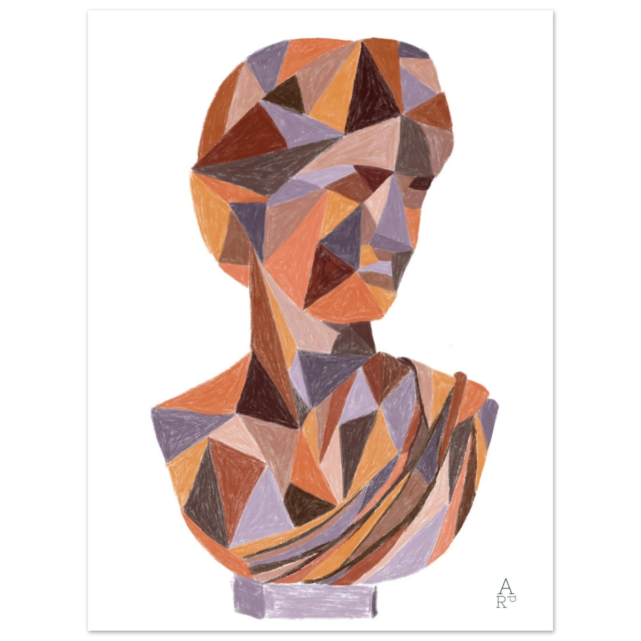 Buste patchworks N°4  - affiche - parfaite pour venir sublimer votre intérieur