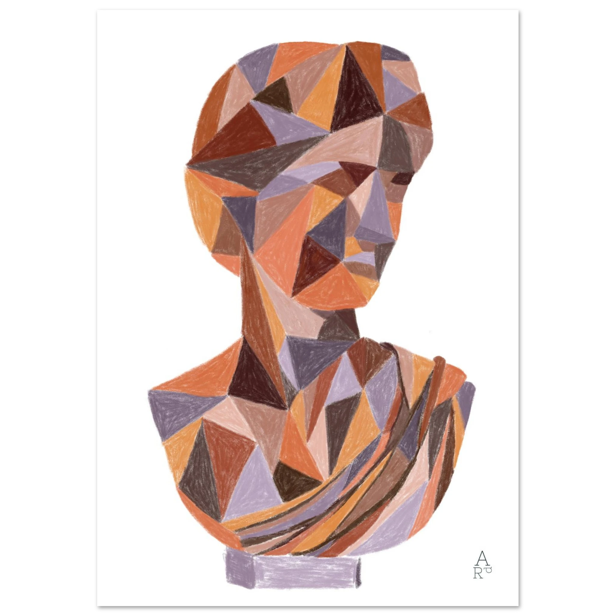 Buste patchworks N°4  - affiche - parfaite pour venir sublimer votre intérieur