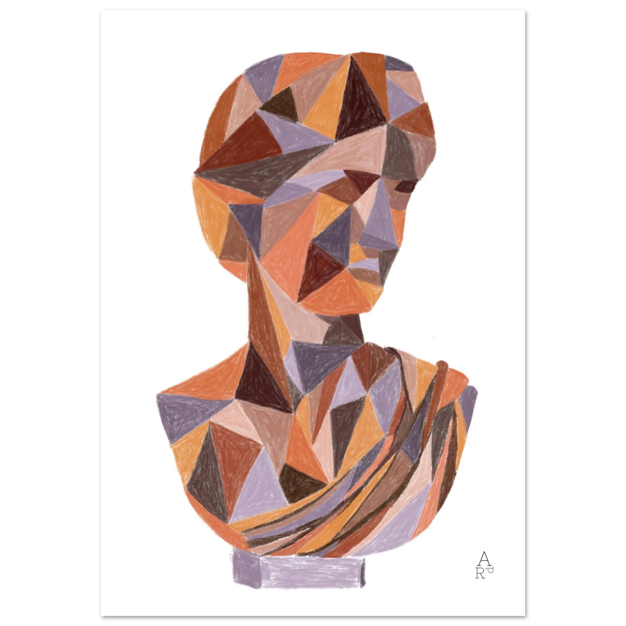 Buste patchworks N°4  - affiche - parfaite pour venir sublimer votre intérieur