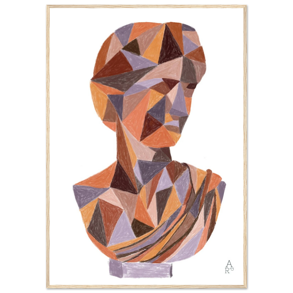 Buste patchworks N°4  - affiche encadrée - parfaite pour venir sublimer votre intérieur