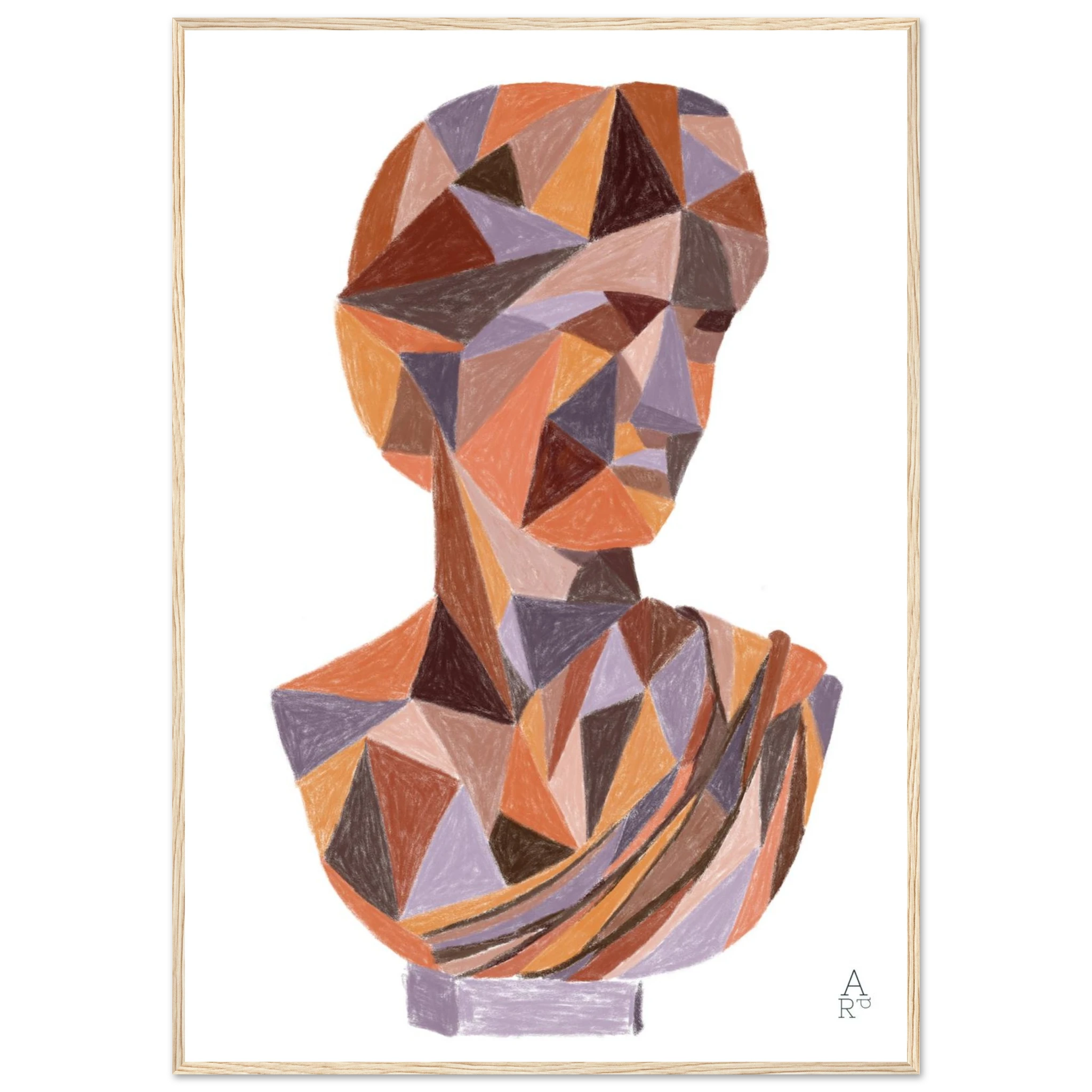 Buste patchworks N°4  - affiche encadrée - parfaite pour venir sublimer votre intérieur