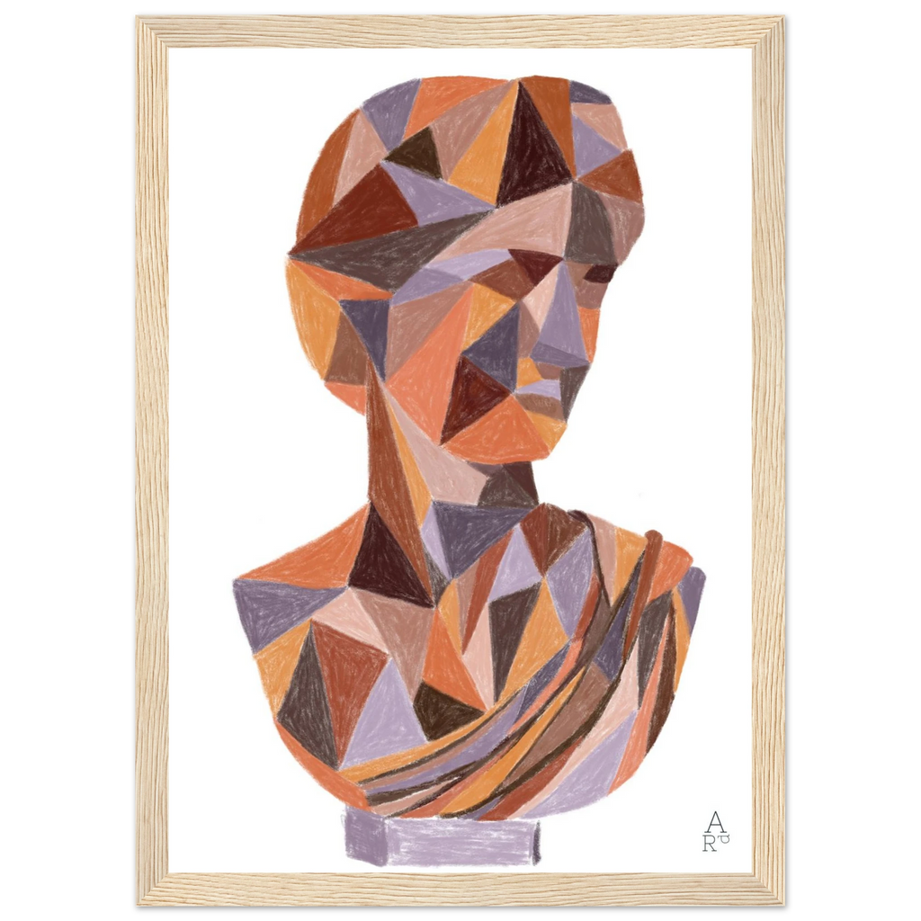 Buste patchworks N°4  - affiche encadrée 