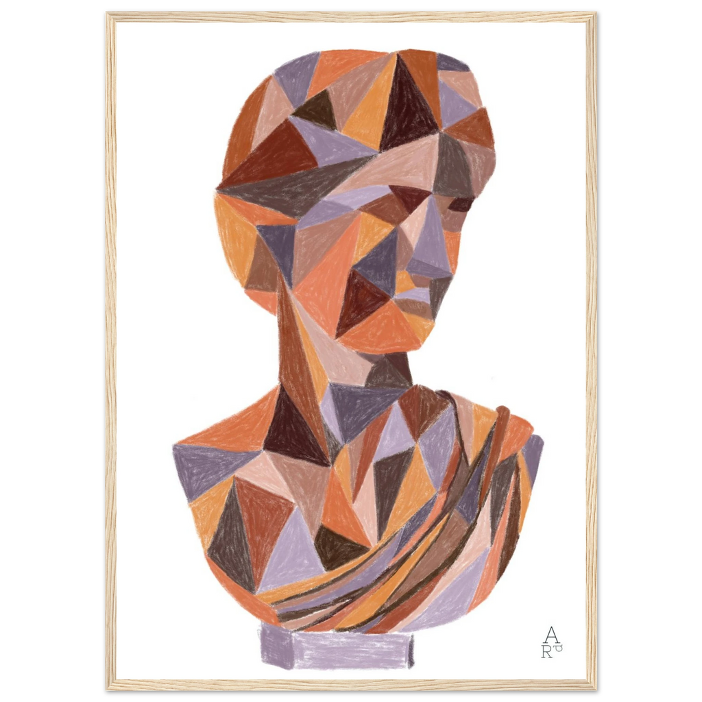 Buste patchworks N°4  - affiche encadrée - parfaite pour sublimer votre intérieur