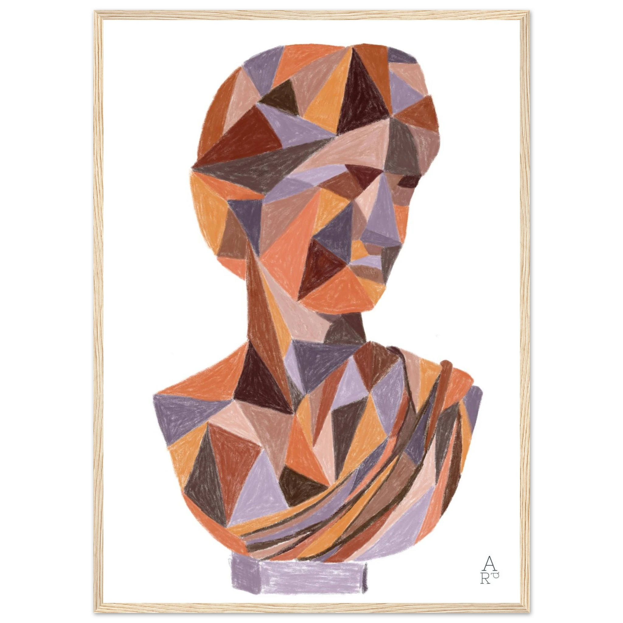 Buste patchworks N°4  - affiche encadrée - parfaite pour sublimer votre intérieur