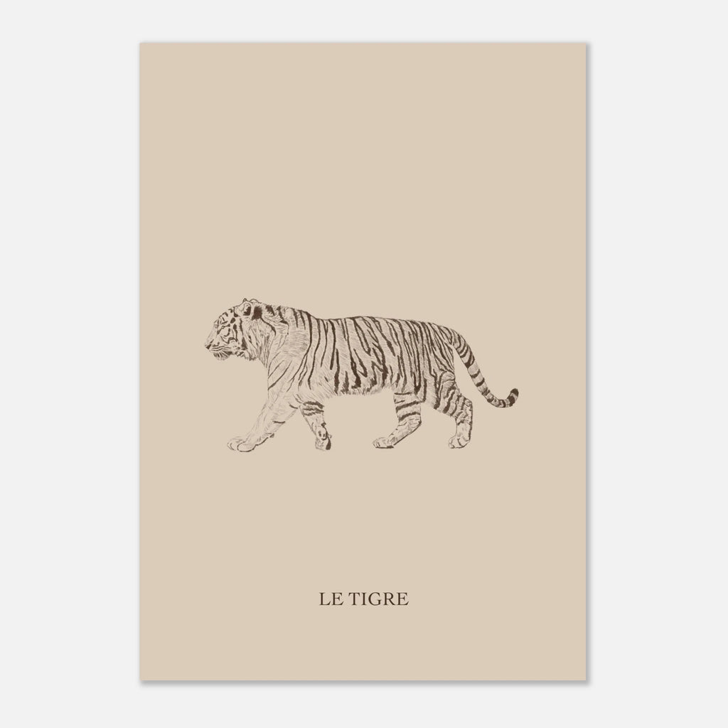 Affiche illustrée au trait fin et texturé, parfaite pour un univers animalier doux.
