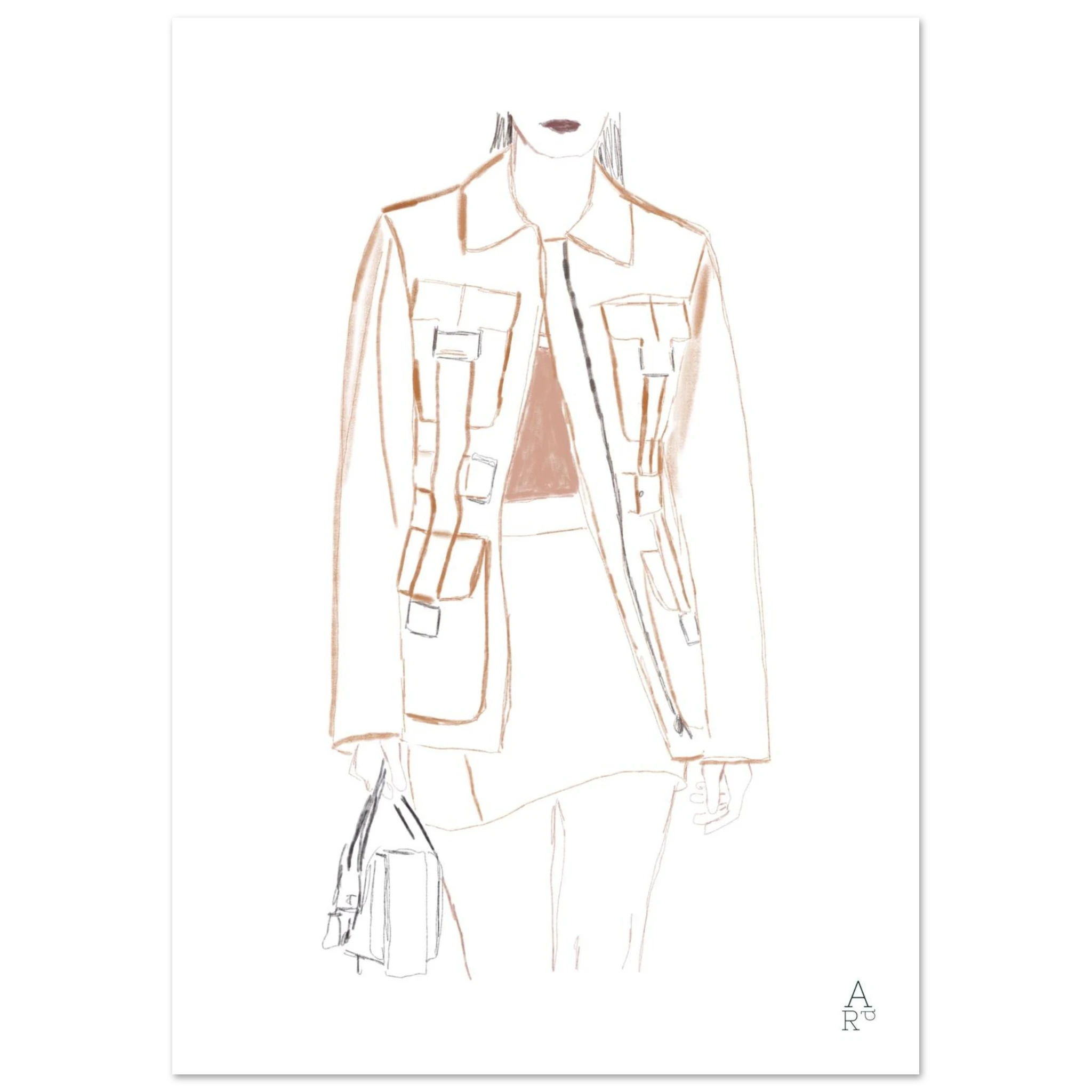 Fashion show N°1 — Illustration originale

par Aude de Riberolles

Illustration représentant une silhouette féminine dans l’esprit d’un défilé. Le trait fin, élégant et minimaliste met en valeur la verticalité et le mouvement du modèle. L’ensemble compose une œuvre contemporaine, raffinée et pleine de caractère — parfaite pour décorer vos murs et apporter une note artistique et mode à votre intérieur.