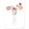 Flower bouquet — illustration originale au crayon et à l'aquarelle

par Aude de Riberolles