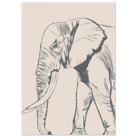 Le grand éléphant, version couleur - Affiche