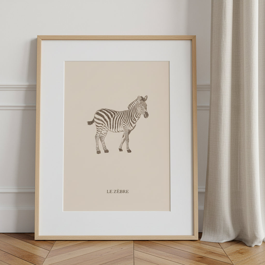 Dessin au crayon aux tons chaleureux, parfait pour une décoration murale tendre et raffinée.